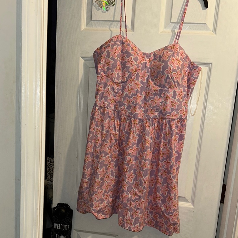 Floral Pink and Orange Dress
